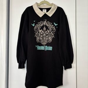 Disney Haunted Mansion Sweatshirt Dress, Black Graphic, Girls Size 9/10